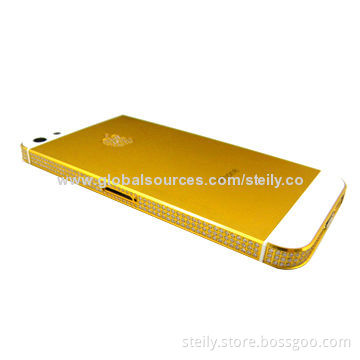 Gold back cover housing for iPhone 5, with diamond replacement and small accessories